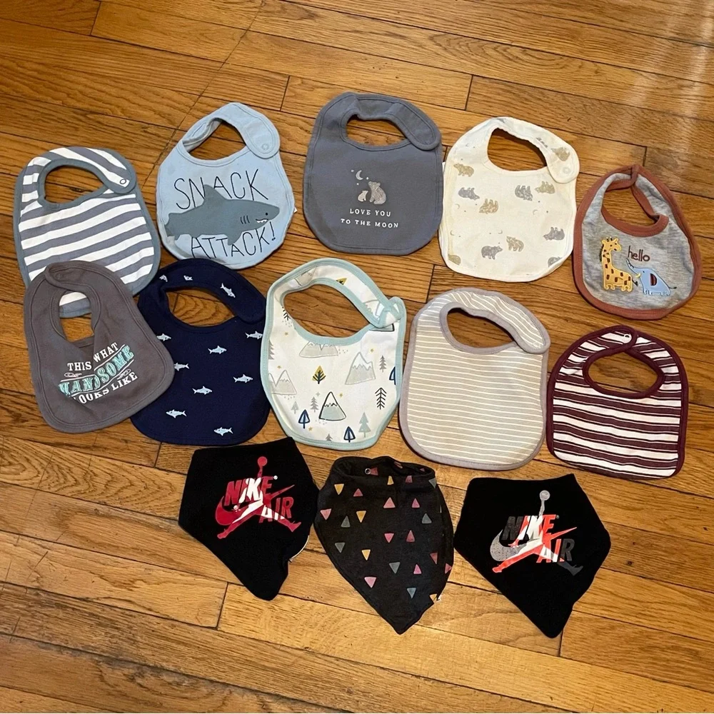 Lot of Bibs (10 Regular and 3 Bandana Bibs)